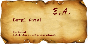 Bergl Antal névjegykártya